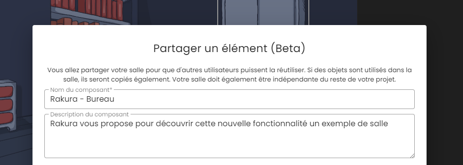 Partager vos salles entre projets ou créateurs